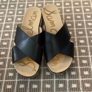 Leather Sam Edelman Black Slide Sandals